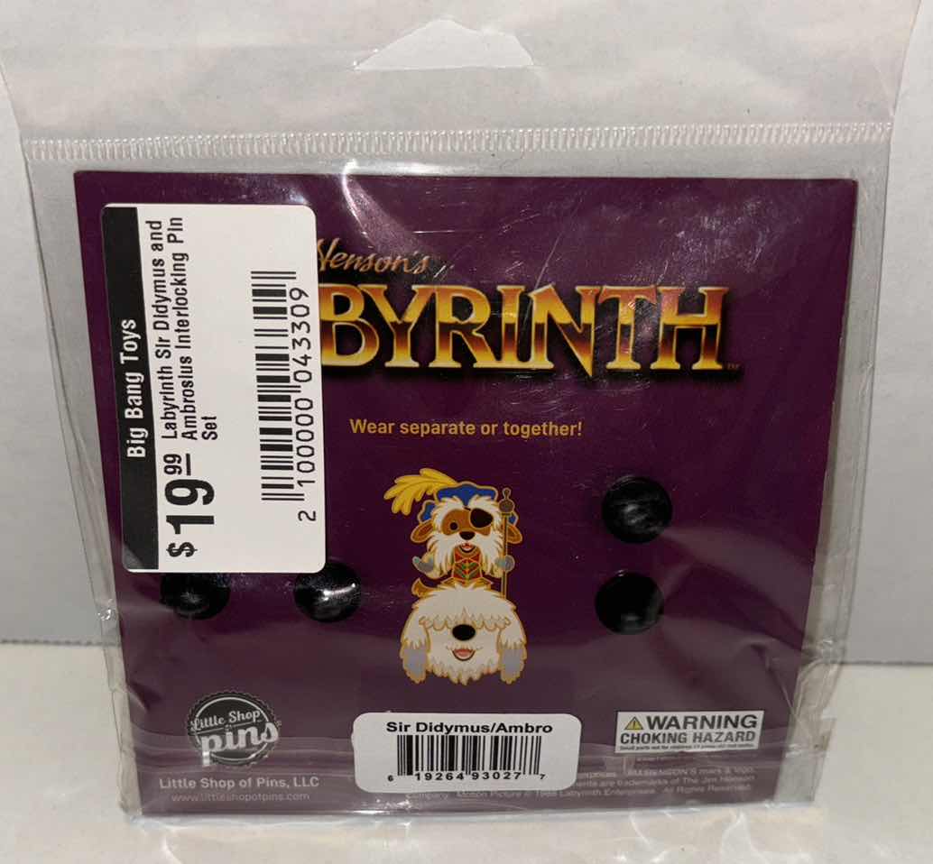 Photo 2 of NEW LITTLE SHOP OF PINS JIM HENSON’S LABYRINTH SIR DIDYMUS & AMBROSIUS INTERLOCKING PIN SET