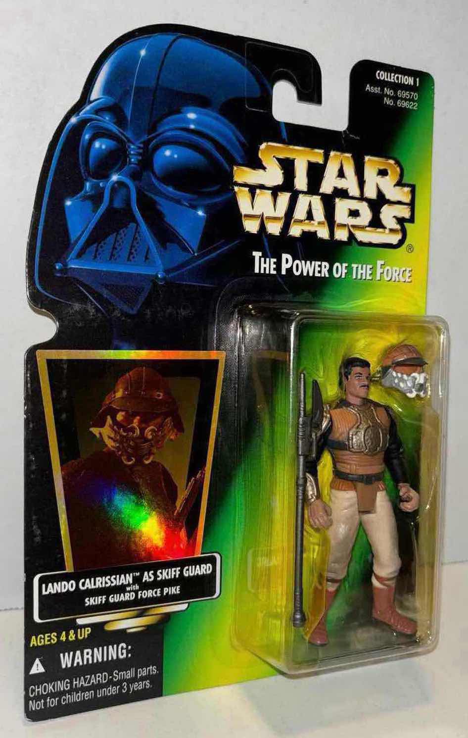 Photo 1 of NEW KENNER STAR WARS THE POWER OF THE FORCE ACTION FIGURE, LANDO CALRISSIAN AS SKIFF GUARD W SKIFF GUARD FORCE PIKE