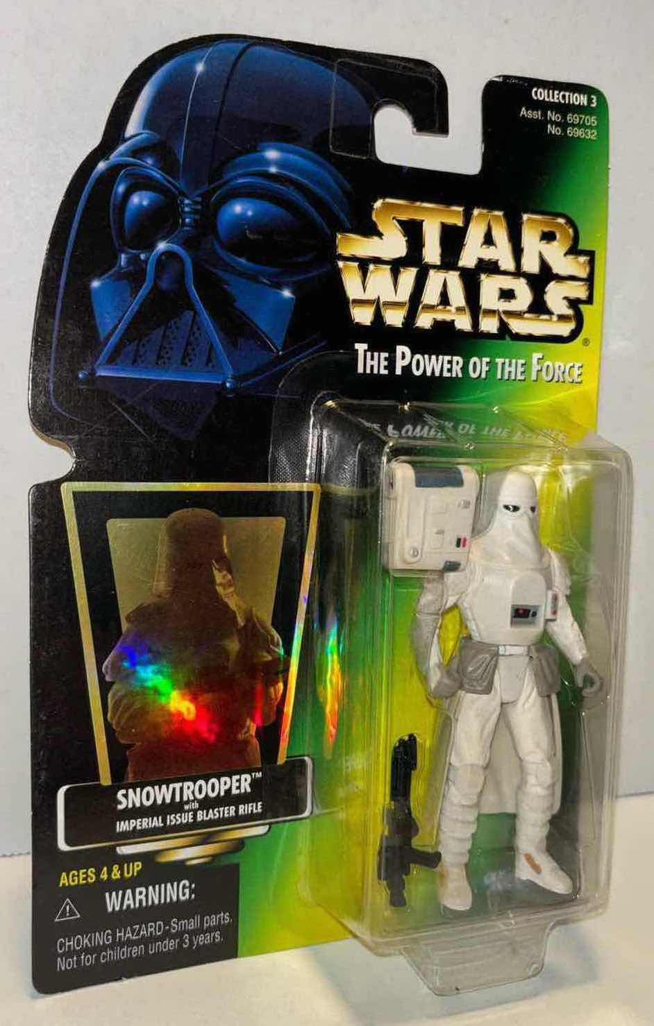 Photo 1 of NEW KENNER STAR WARS POWER OF THE FORCE ACTION FIGURE, SNOWTROOPER W IMPERIAL ISSUE BLASTER RIFLE (1)
