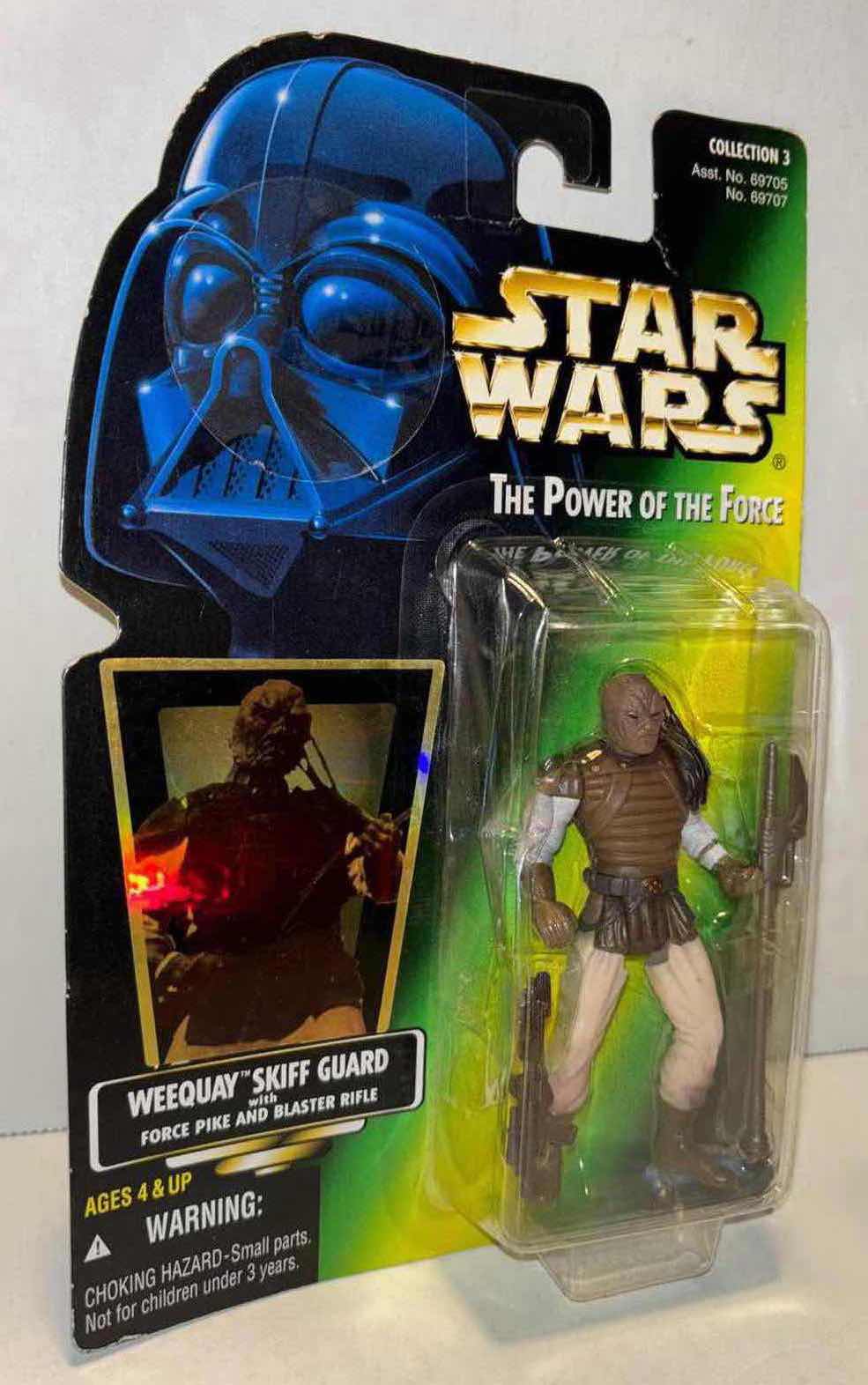 Photo 1 of NEW KENNER STAR WARS POWER OF THE FORCE ACTION FIGURE, WEEQUAY SKIFF GUARD W FORCE PIKE & BLASTER RIFLE (1)