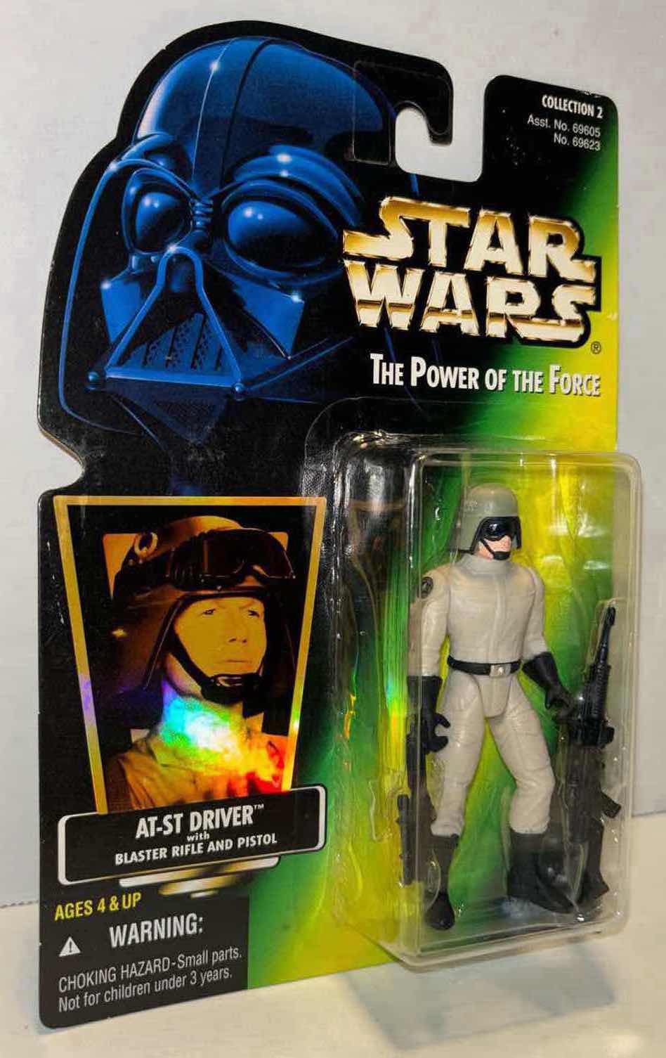 Photo 1 of NEW KENNER STAR WARS THE POWER OF THE FORCE ACTION FIGURE, AT-ST DRIVER W BLASTER RIFLE & PISTOL (1)