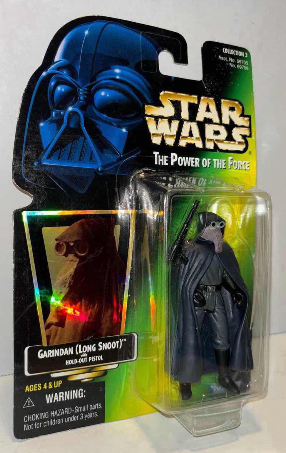 Photo 1 of NEW KENNER STAR WARS THE POWER OF THE FORCE ACTION FIGURE, GARINDAN (LONG SNOOT) W HOLD-OUT PISTOL (1)