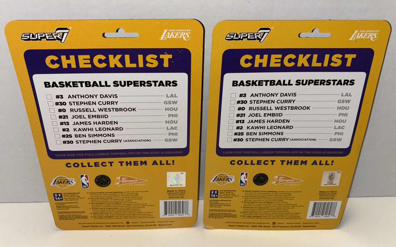 Photo 2 of NEW 2-PACK SUPER7 SUPERSPORTS NBA BASKETBALL SUPERSTARS REACTION FIGURE #3 LOS ANGELES LAKERS “ANTHONY DAVIS”