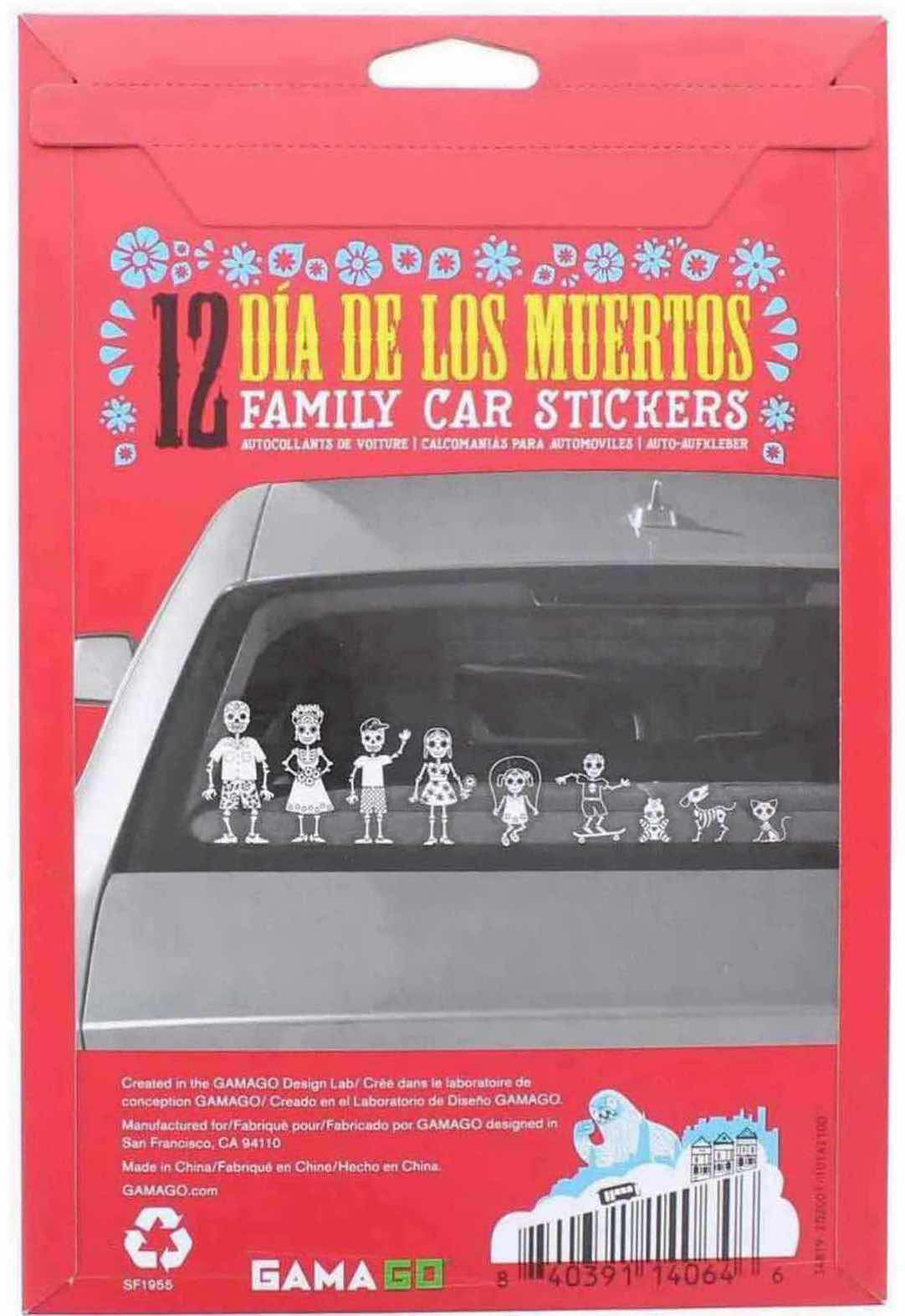 Photo 3 of NEW 5-PACK GAMA GO 12 DÍA DE LOS MUERTOS FAMILY CAR STICKERS PACK