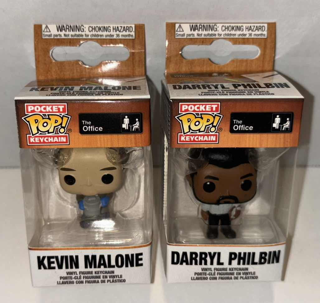 Photo 1 of NEW 2-PACK FUNKO POP! POCKET KEYCHAIN, THE OFFICE “ DARRYL PHILBIN” & “KEVIN MALONE”