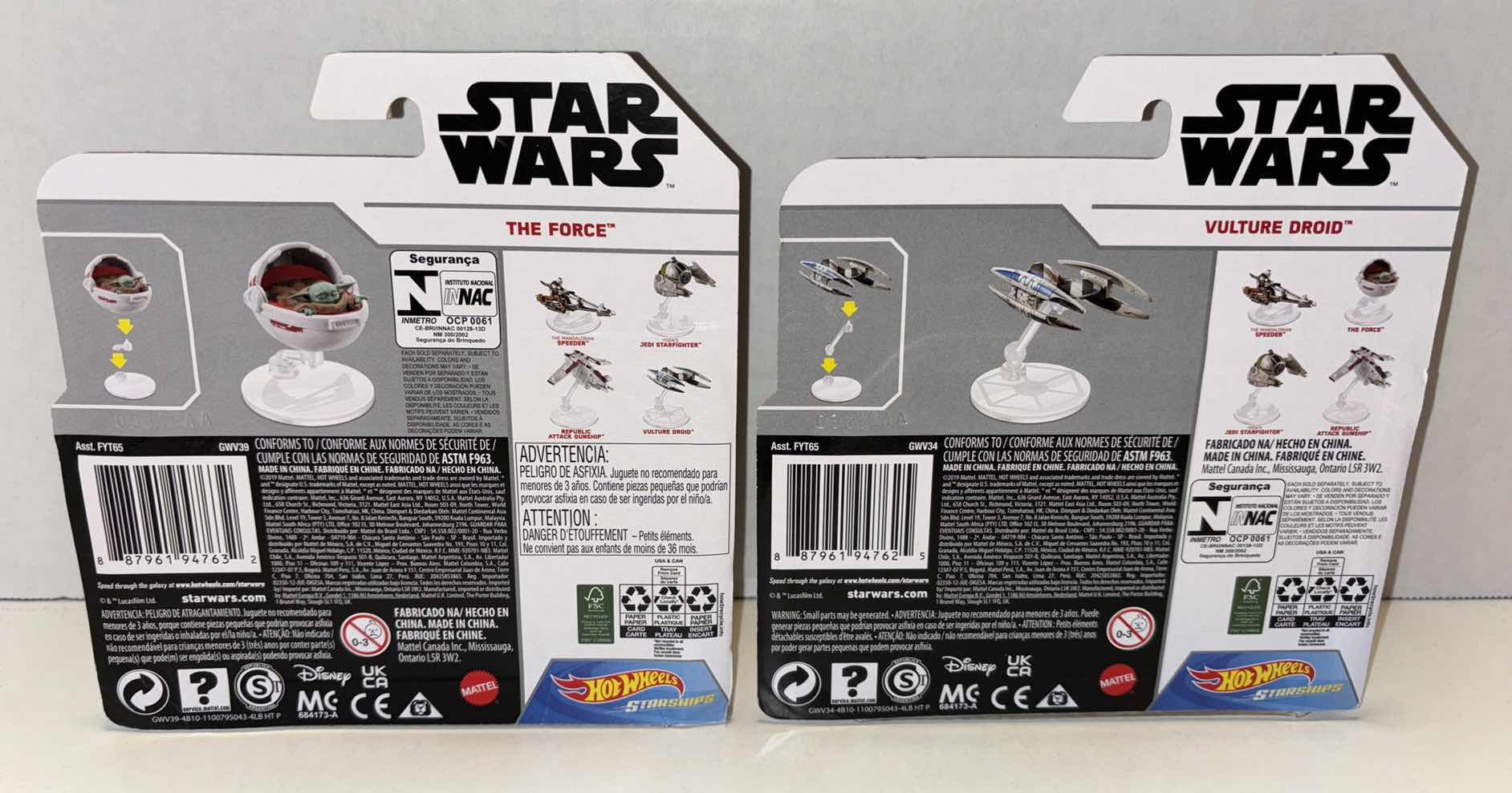 Photo 4 of NEW 2-PACK MATTEL HOT WHEELS STAR WARS STARSHIPS DIE-CAST VEHICLE, THE MANDALORIAN “THE CHILD HOVER PRAM” & “VULTURE DROID”