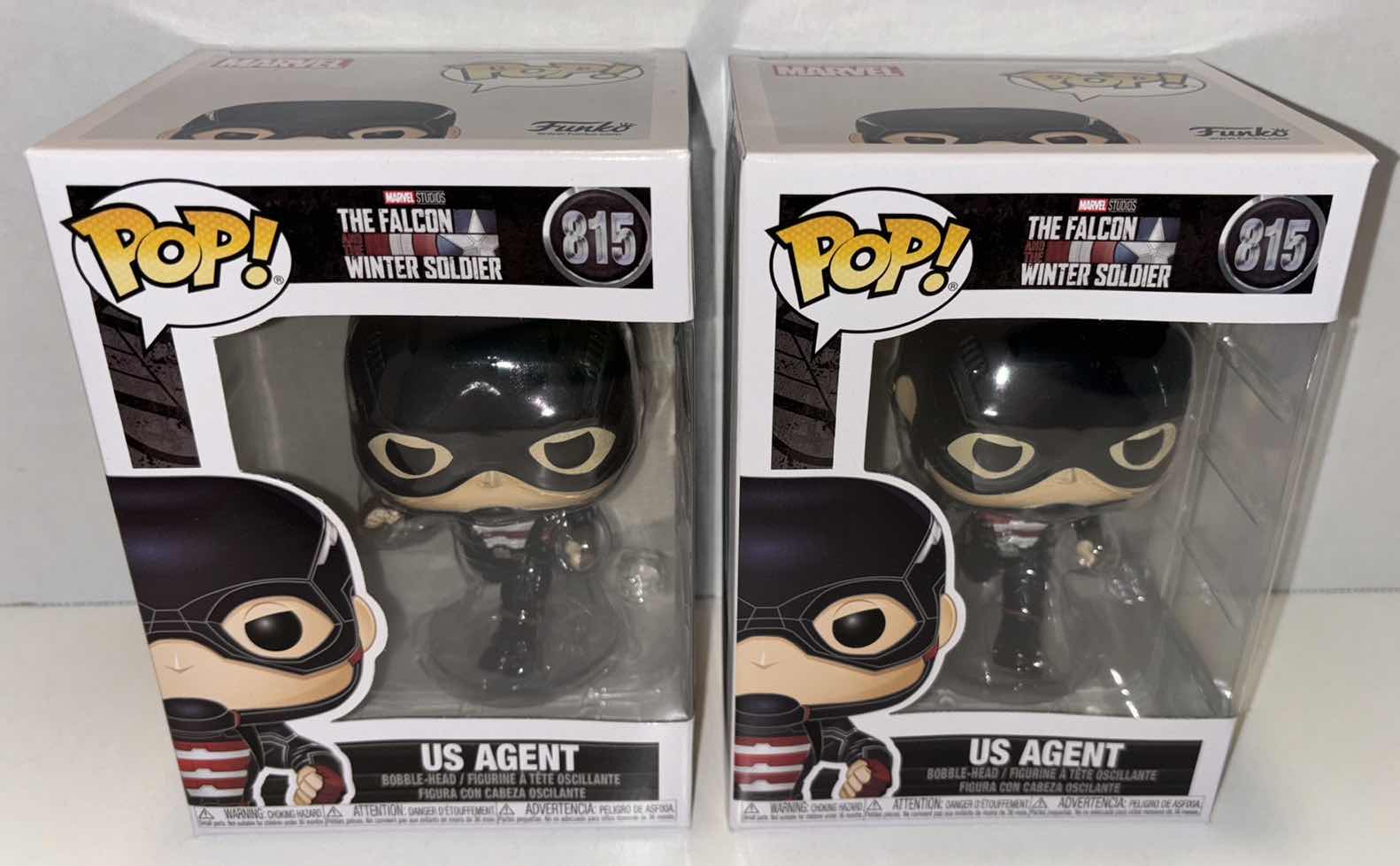 Photo 1 of NEW 2-PACK FUNKO POP! MARVEL STUDIOS VINYL FIGURE, THE FALCON AND THE WINTER SOLDIER #815 US AGENT