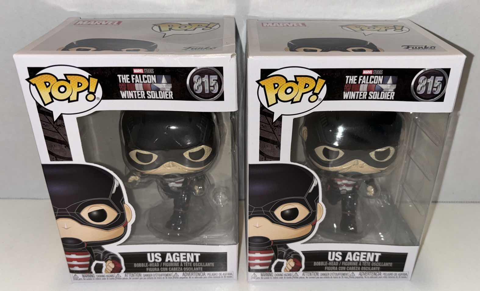 Photo 1 of NEW 2-PACK FUNKO POP! MARVEL STUDIOS VINYL FIGURE, THE FALCON AND THE WINTER SOLDIER #815 US AGENT