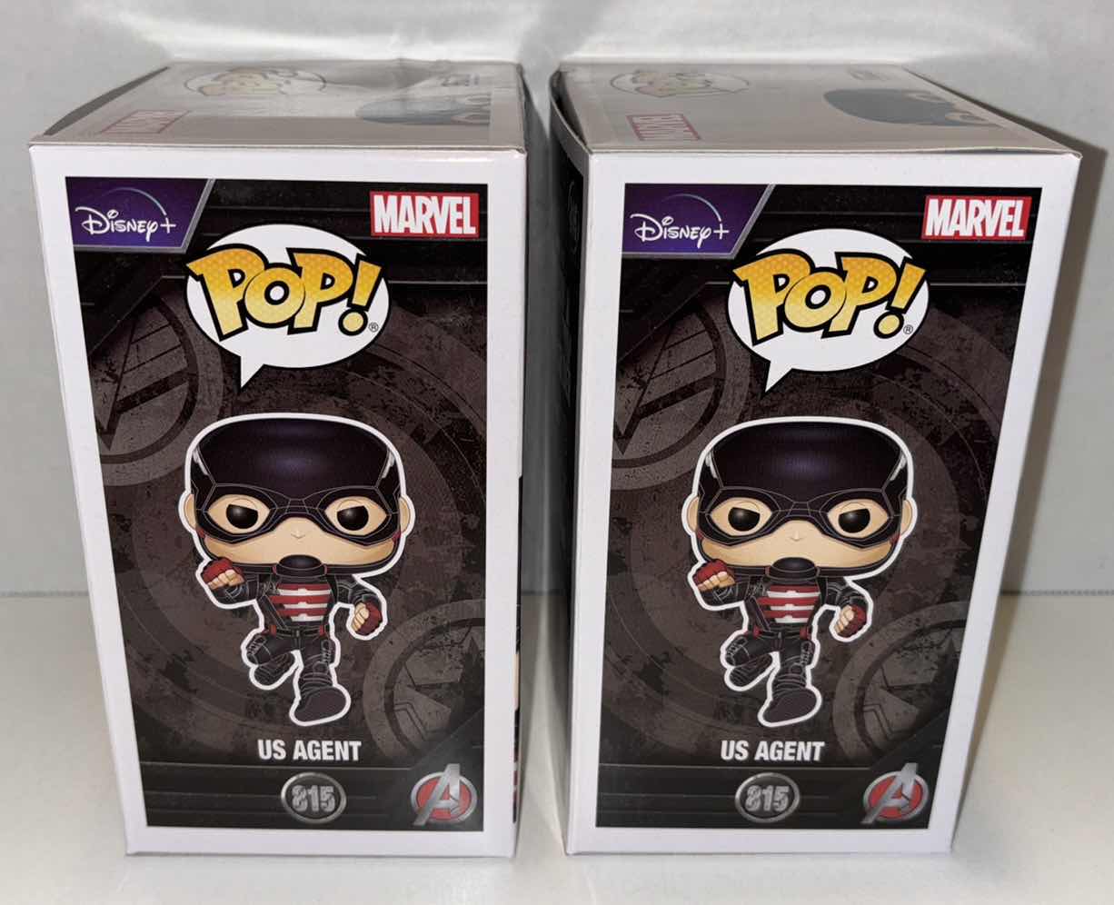 Photo 2 of NEW 2-PACK FUNKO POP! MARVEL STUDIOS VINYL FIGURE, THE FALCON AND THE WINTER SOLDIER #815 US AGENT