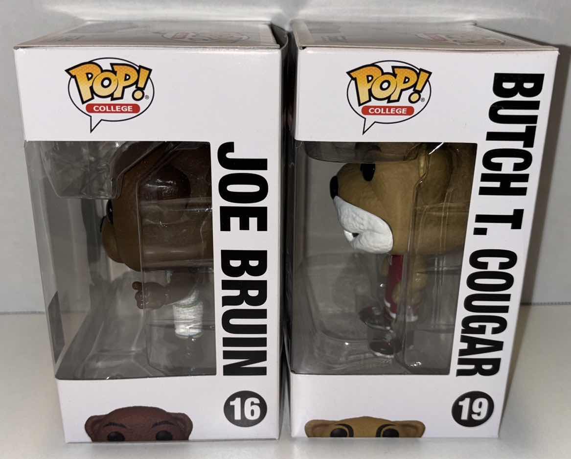 Photo 3 of NEW 2-PACK FUNKO POP! COLLEGE MASCOTS VINYL FIGURE, #16 UCLA JOE BRUIN & #19 WSU BUTCH T. COUGAR