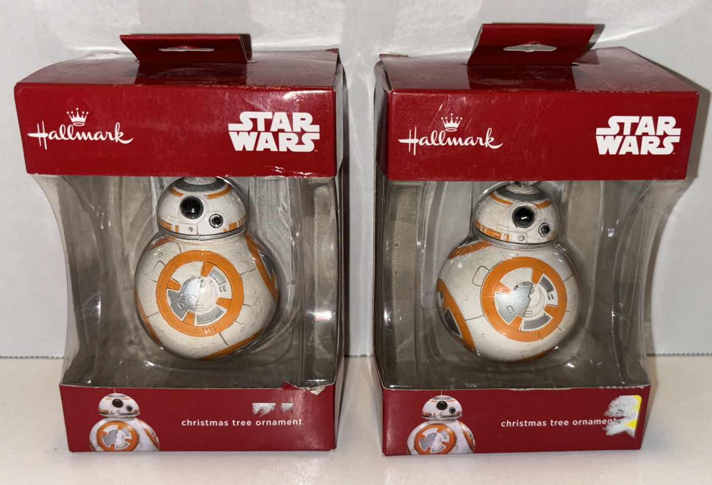 Photo 1 of NEW 2-PACK HALLMARK CHRISTMAS STAR WARS BB-8 ORNAMENTS