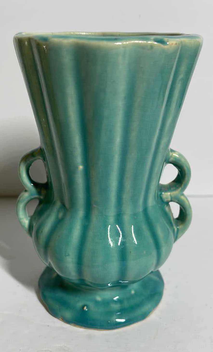 Photo 2 of VINTAGE MCCOY YELLOW TWO HANDLED VASE H8” AND MORE