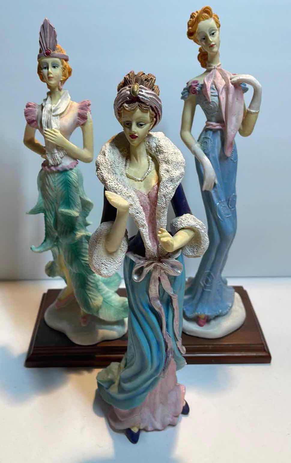 Photo 1 of ART DECO STYLE RESIN LADY FIGURINES