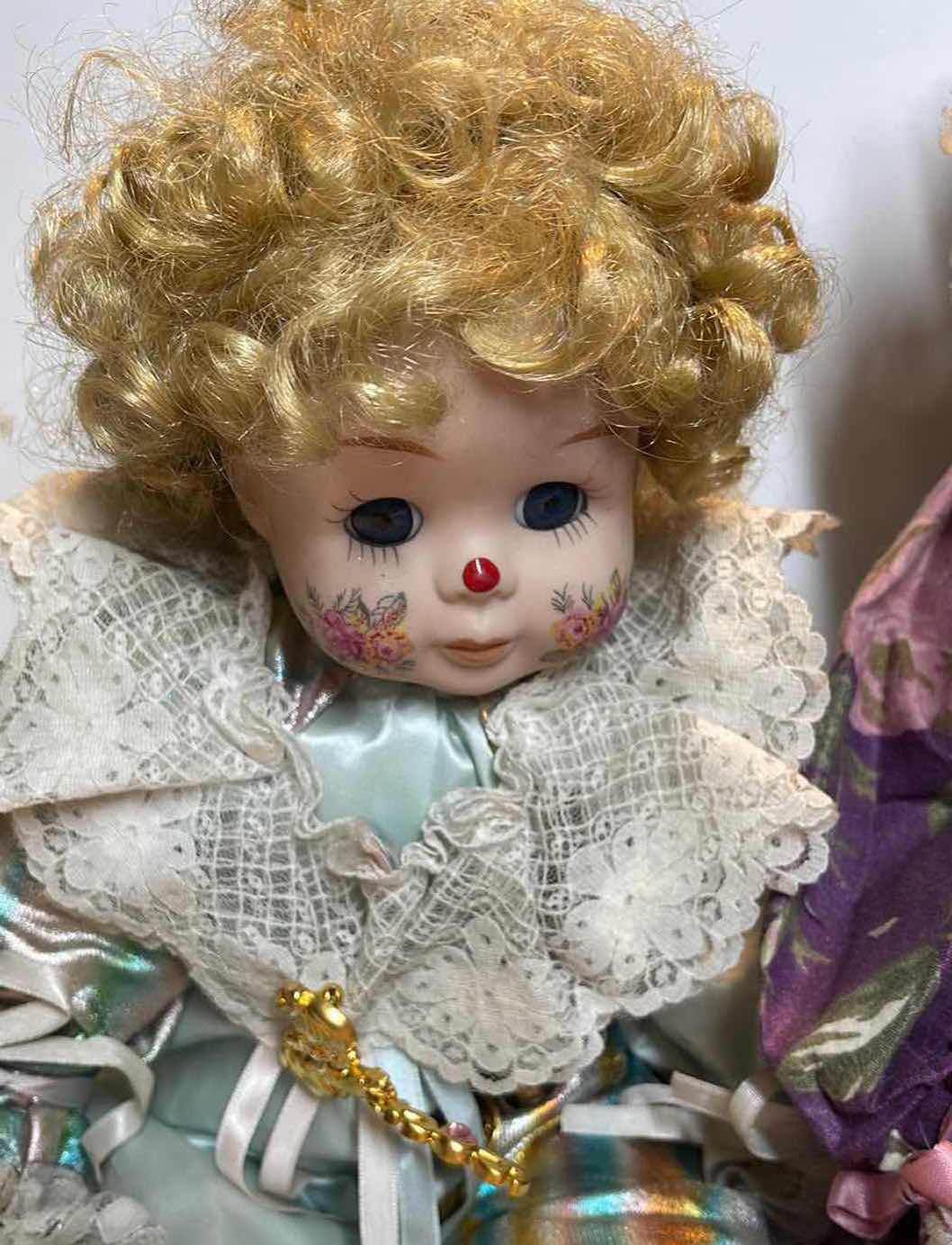 Photo 2 of VINTAGE PORCELAIN CLOWN DOLLS