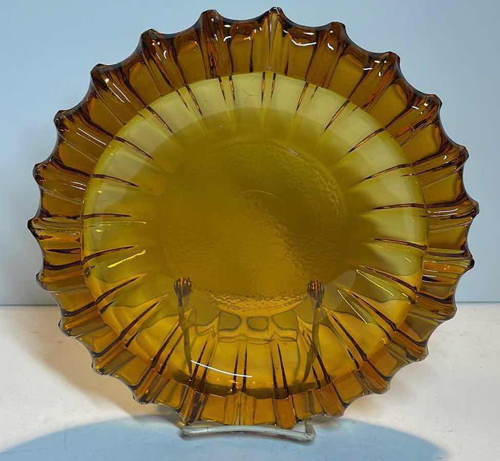 Photo 1 of MID CENTURY BLENKO AMBER GLASS ASHTRAY/CATCHALL 10”