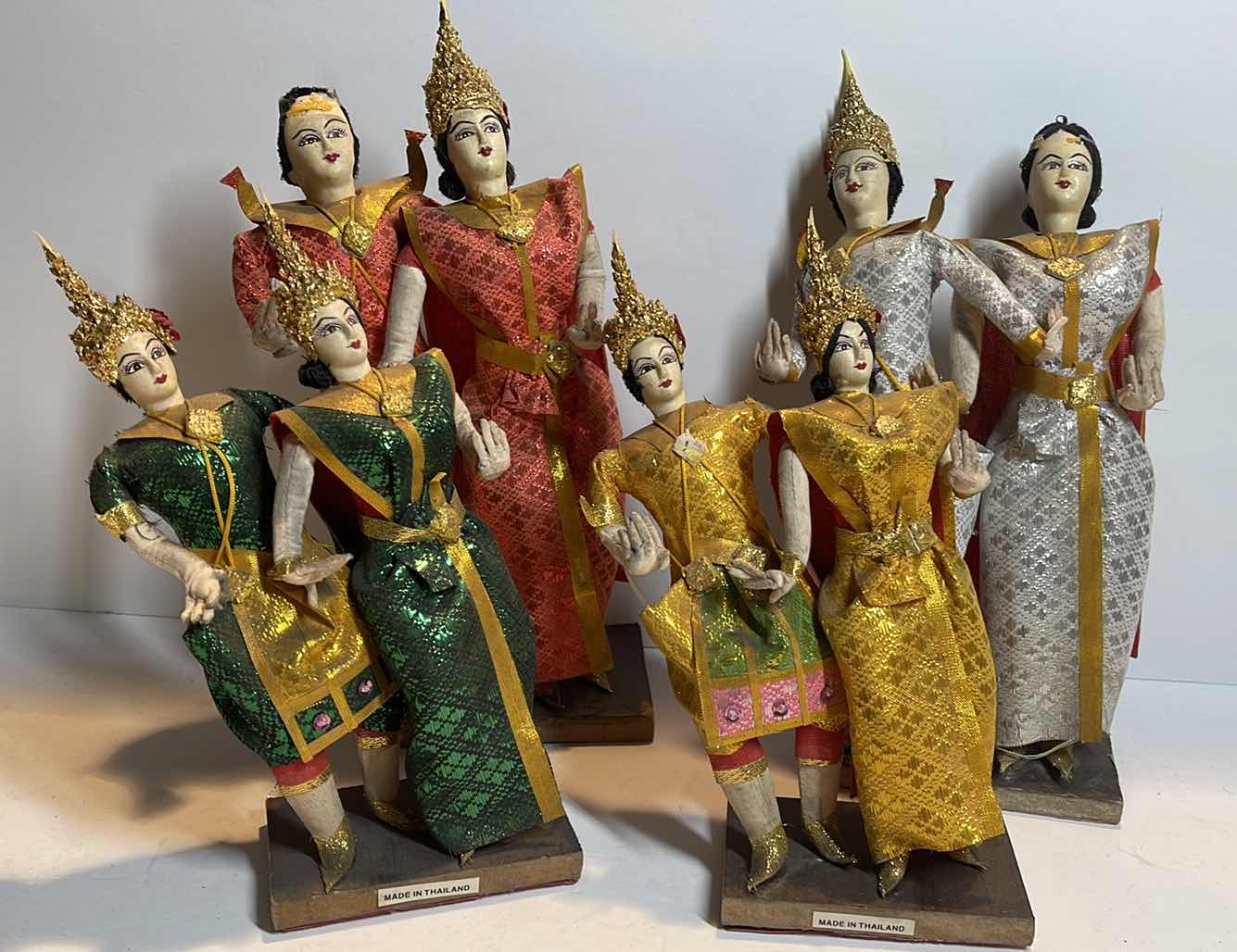 Photo 1 of VINTAGE THAI DOLLS COSTUME SIAM TRADITIONAL DANCERS