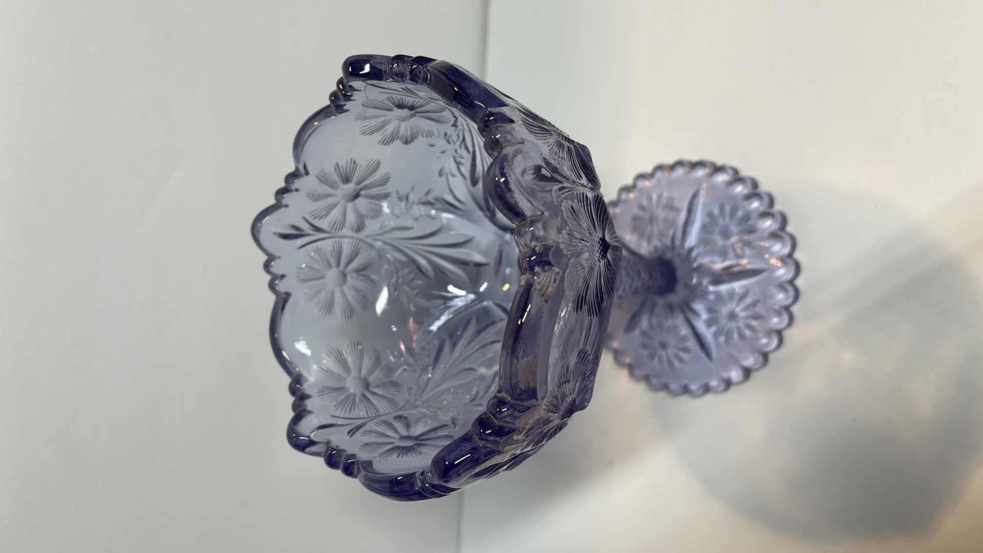 Photo 3 of US GLASS CO. SWUNG VASE ANTIQUE, BLUE DOT BUD VASE, FENTON PURITY DAISY GLASS