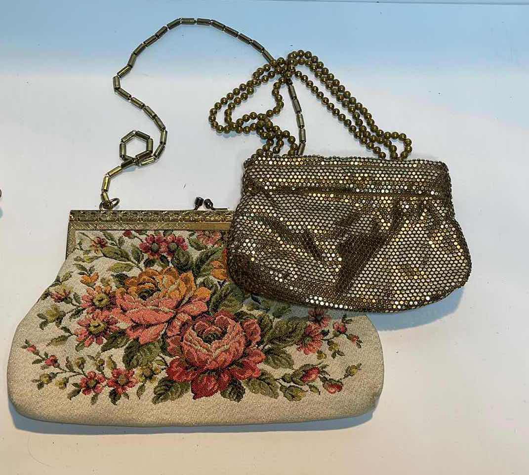 Photo 1 of VINTAGE EMBROIDERED PURSE AND GOLD MESH PURSE