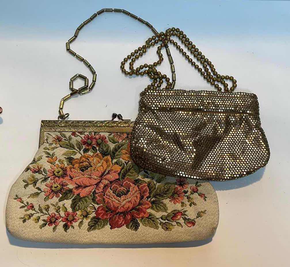 Photo 2 of VINTAGE EMBROIDERED PURSE AND GOLD MESH PURSE