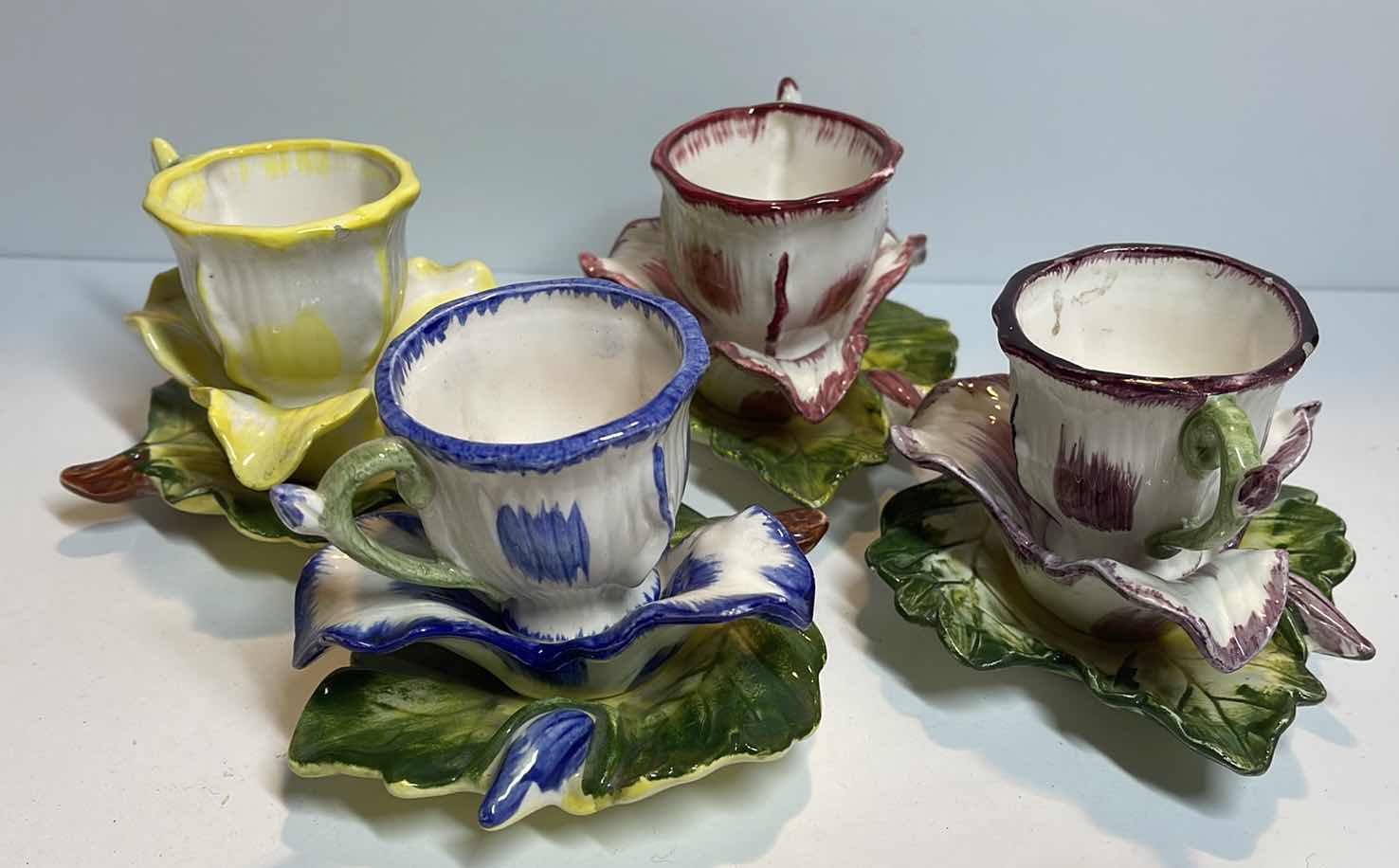 Photo 2 of CHADWICK PORCELAIN FLOWER TEA CUPS, AND TEA POT