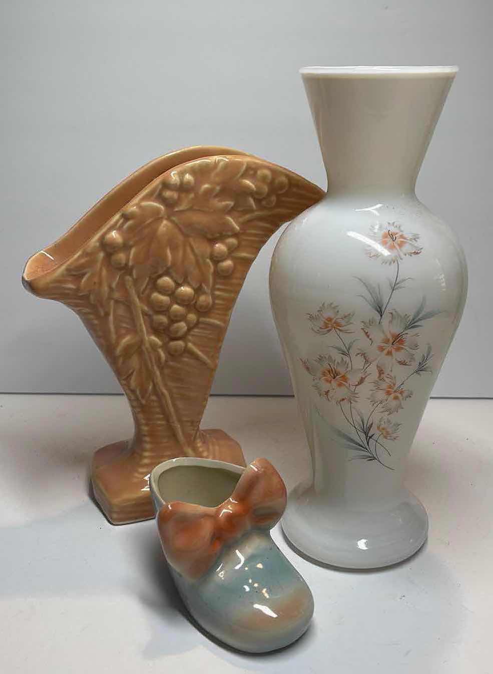 Photo 1 of VINTAGE MCCOY VASE & HAND-PAINTED VASE