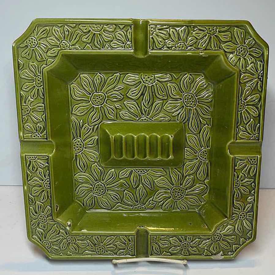 Photo 2 of VINTAGE MCM BOHEMIAN SQUARE ASHTRAY 10” & MORE