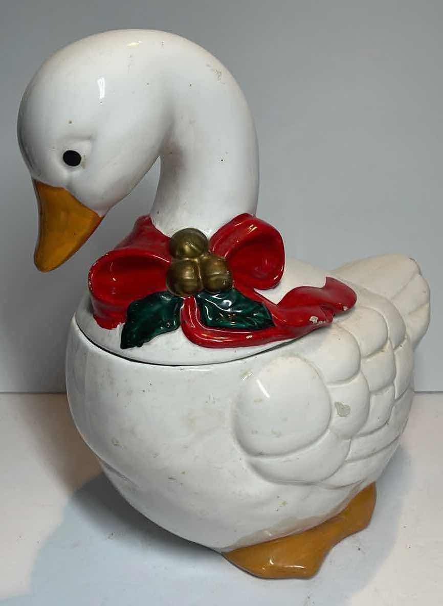 Photo 2 of CHRISTMAS GOOSE COOKIE JAR & ARBYS CHRISTMAS GLASSES