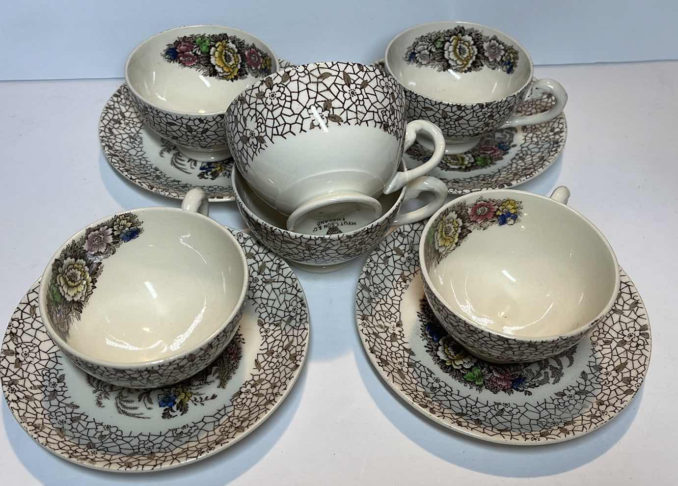 Photo 1 of MYOTT, SON & CO TEACUPS AND SAUCERS- MORE OF THIS COLLECTION IN AUCTION