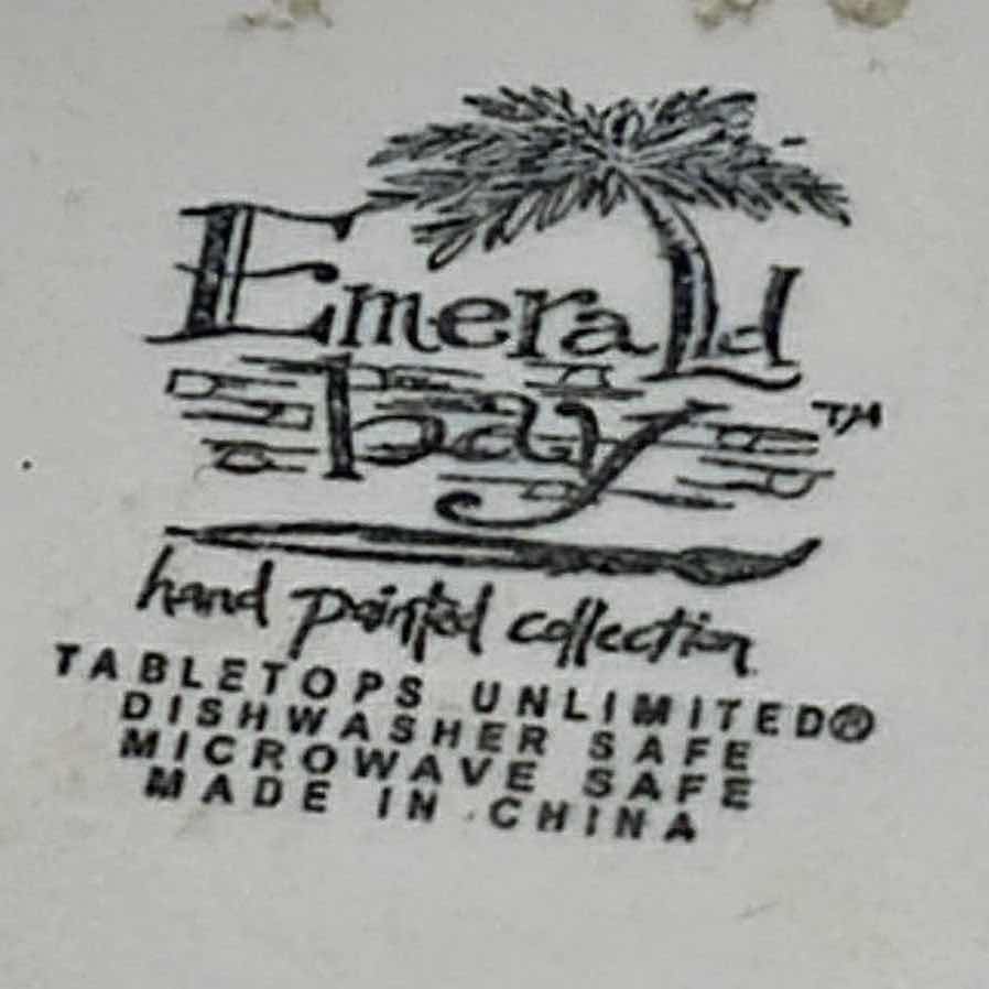 Photo 4 of EMERALD BAY HAND-PAINTED PALM TREE COLLECTION SERVING DISHES