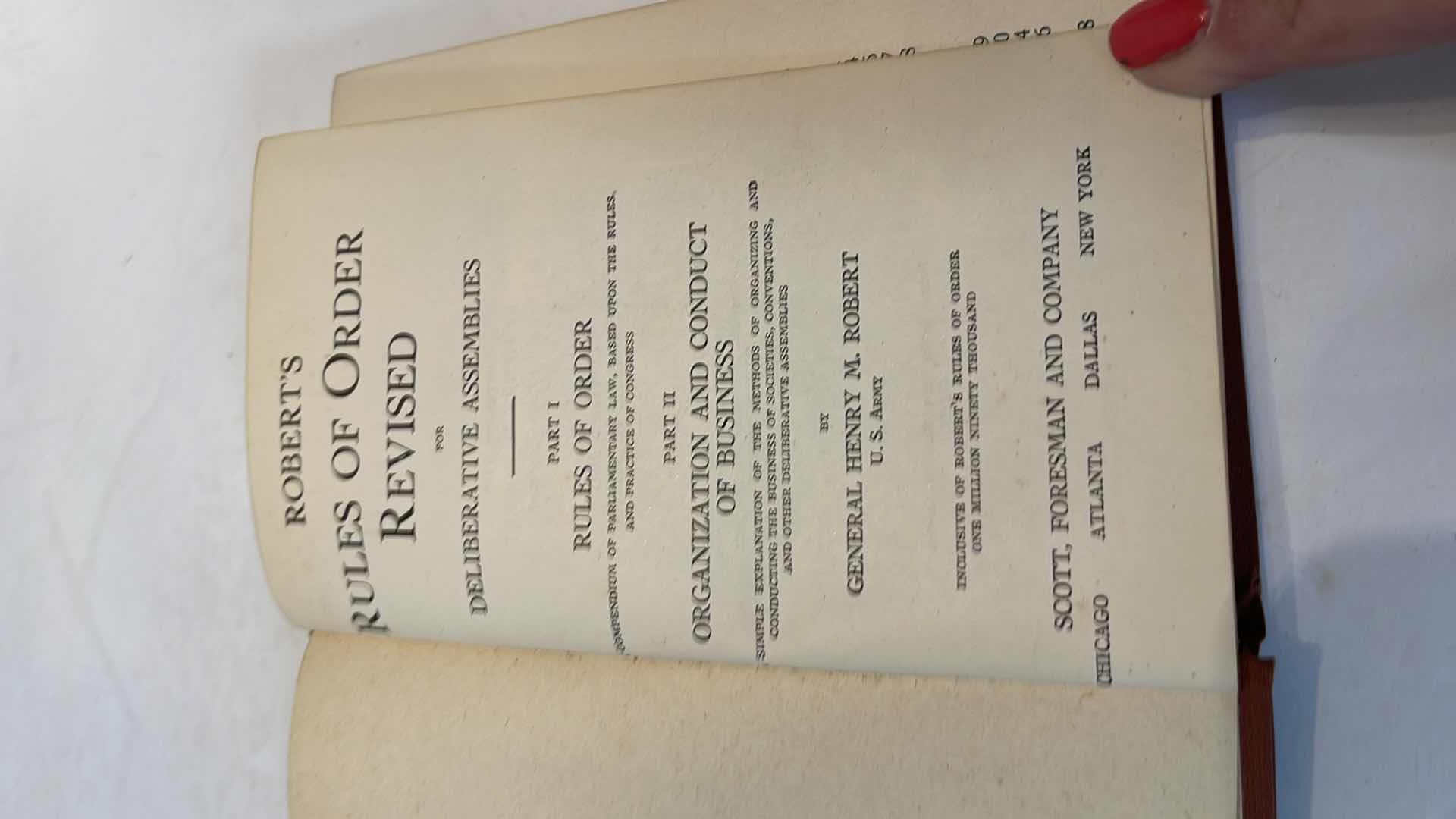 Photo 2 of VINTAGE ROBERTS "RULES OF ORDER" REVISED BOOK