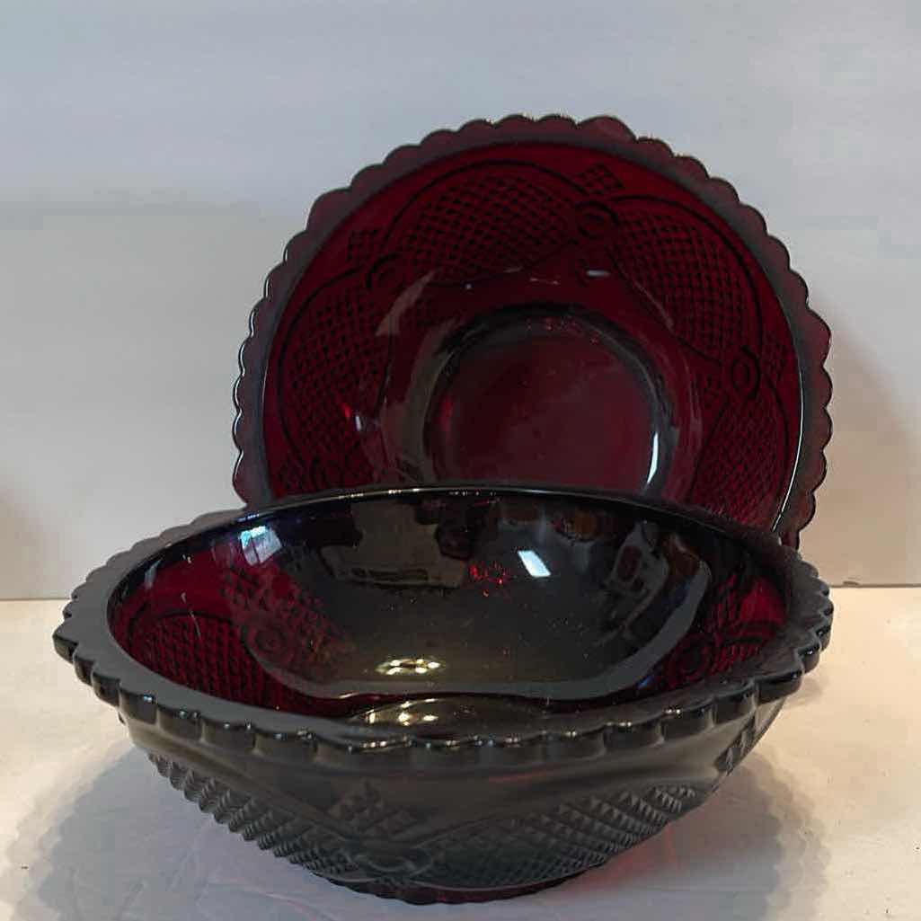 Photo 2 of 2- VINTAGE RUBY RED AVON SERVING BOWLS