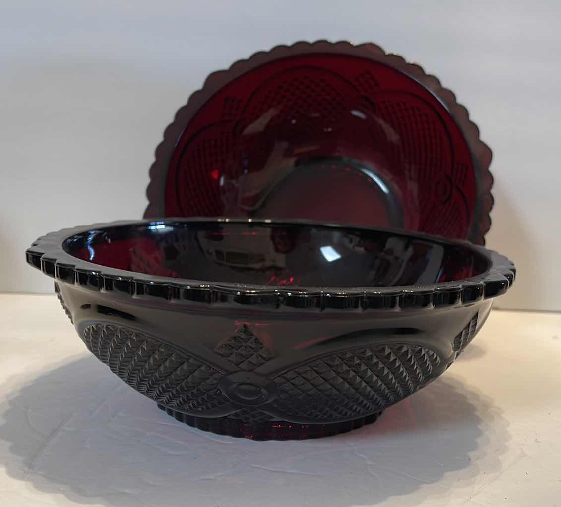 Photo 1 of 2- VINTAGE RUBY RED AVON SERVING BOWLS