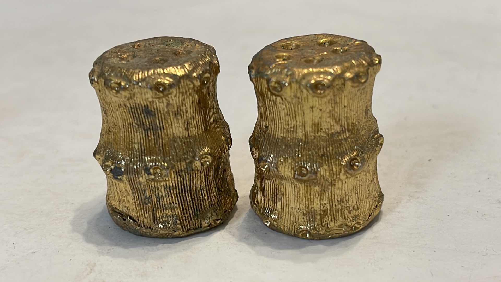 Photo 4 of 2 SETS - GOLD SALT & PEPPER SHAKERS 