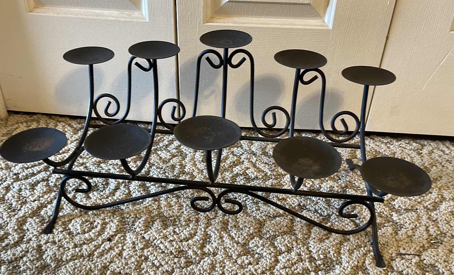 Photo 2 of BLACK WROUGHT IRON CANDLE HOLDER-HOLDS 10 CANDLES