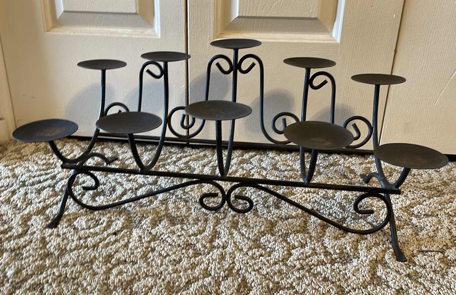 Photo 1 of BLACK WROUGHT IRON CANDLE HOLDER-HOLDS 10 CANDLES