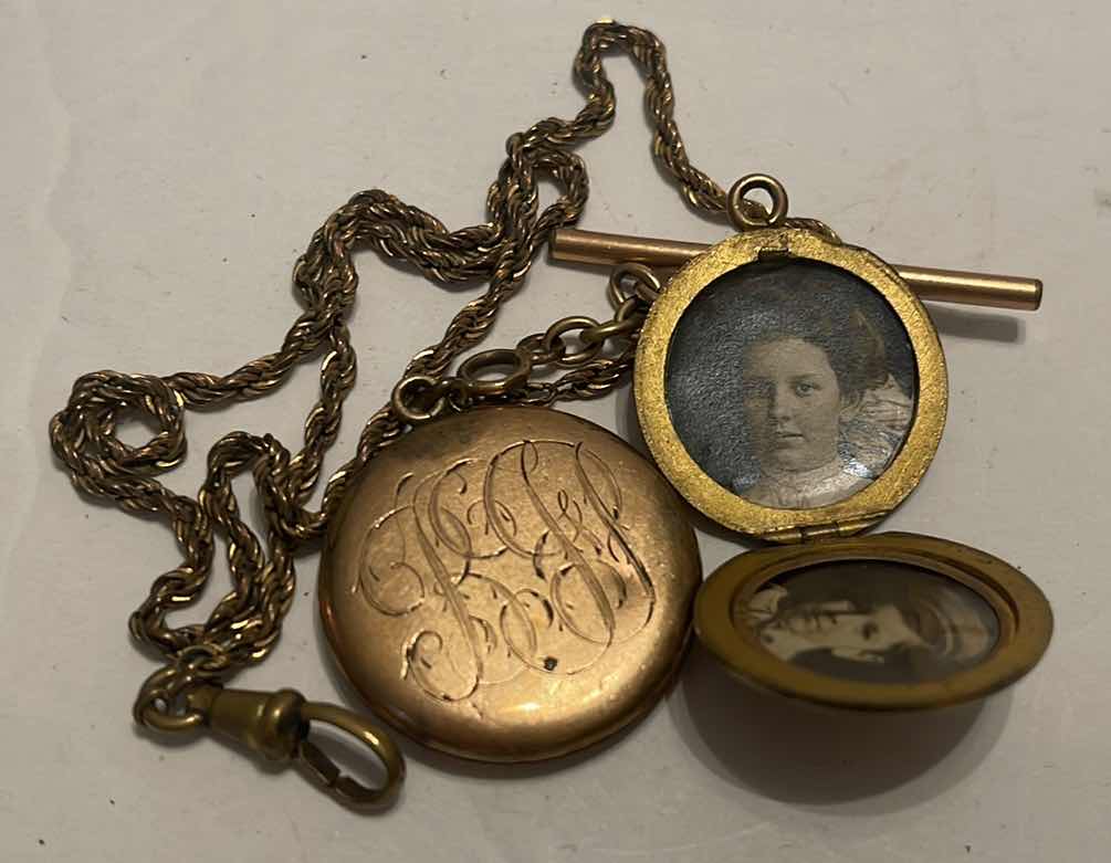 Photo 1 of ANTIQUE BRASS LOCKET W INITIAL "A"