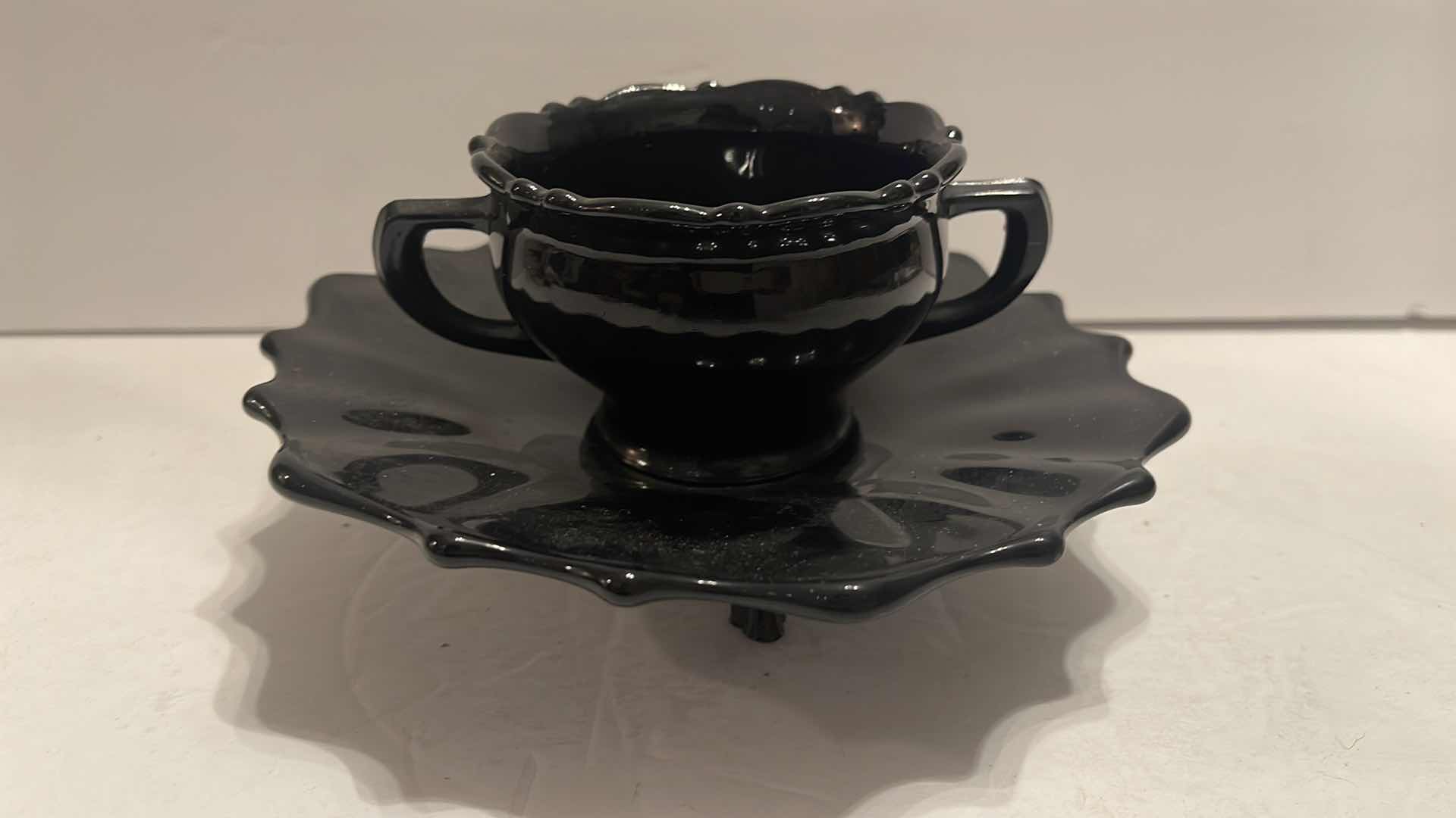 Photo 1 of MCM BLACK CRYSTAL FRUIT BOWL OR CENTERPIECE HOME DECOR