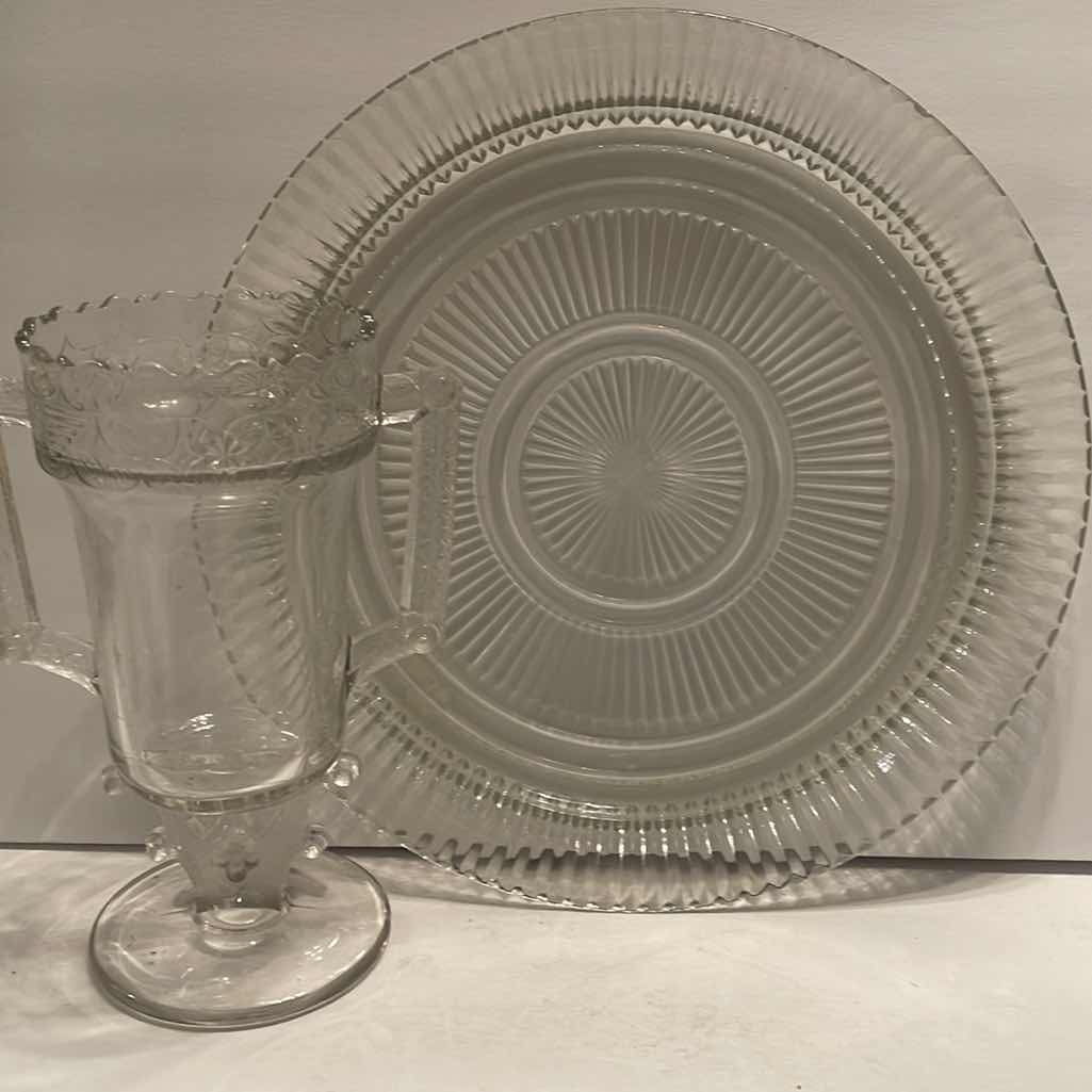 Photo 2 of CRYSTAL GLASS PLATTER AND FLOWER HOLDERS