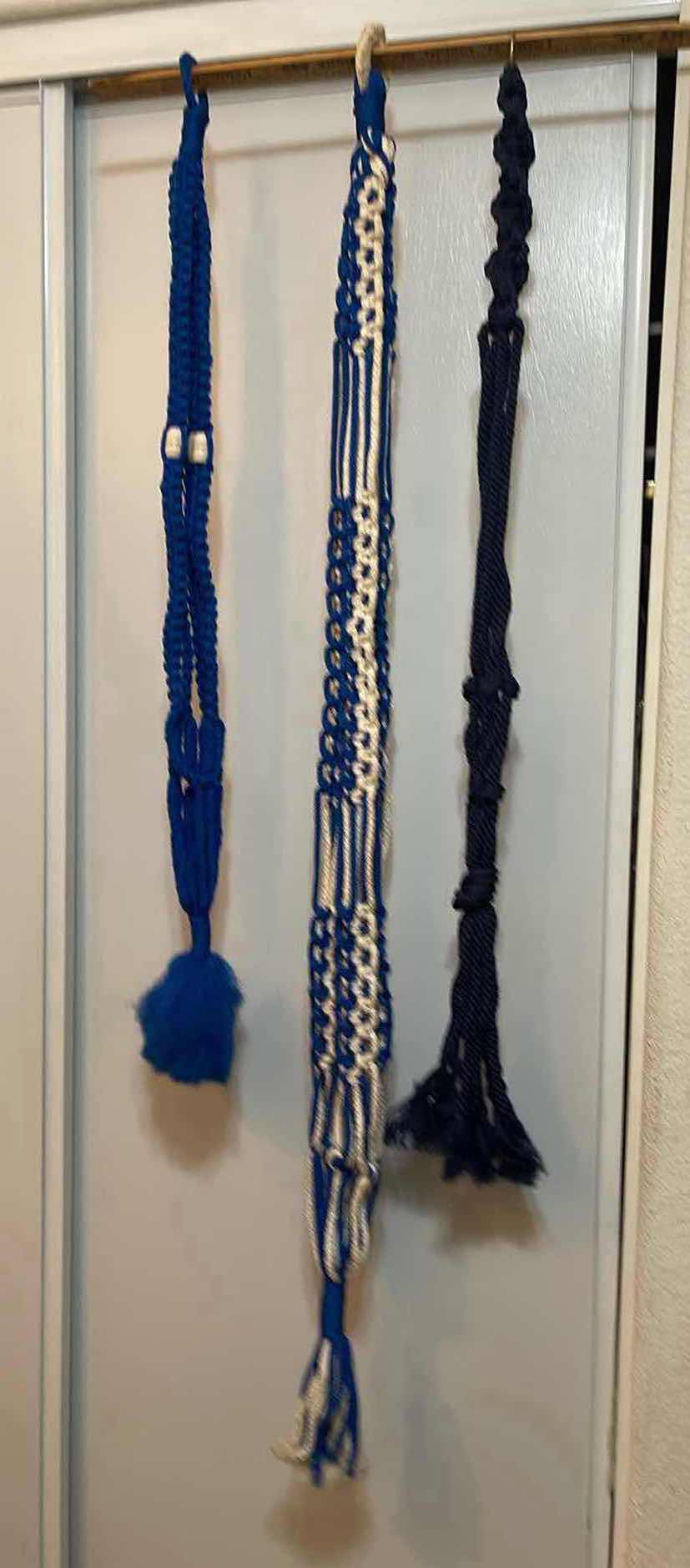 Photo 1 of VINTAGE HANDCRAFTED MACRAME PLANT HOLDERS SET OF 3