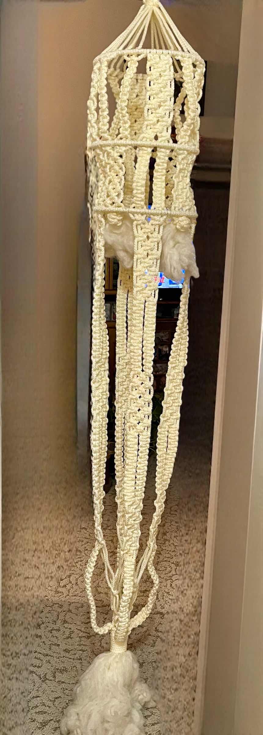 Photo 1 of VINTAGE MACRAME PLANT HOLDER / MACRAME WEAVE STYLE