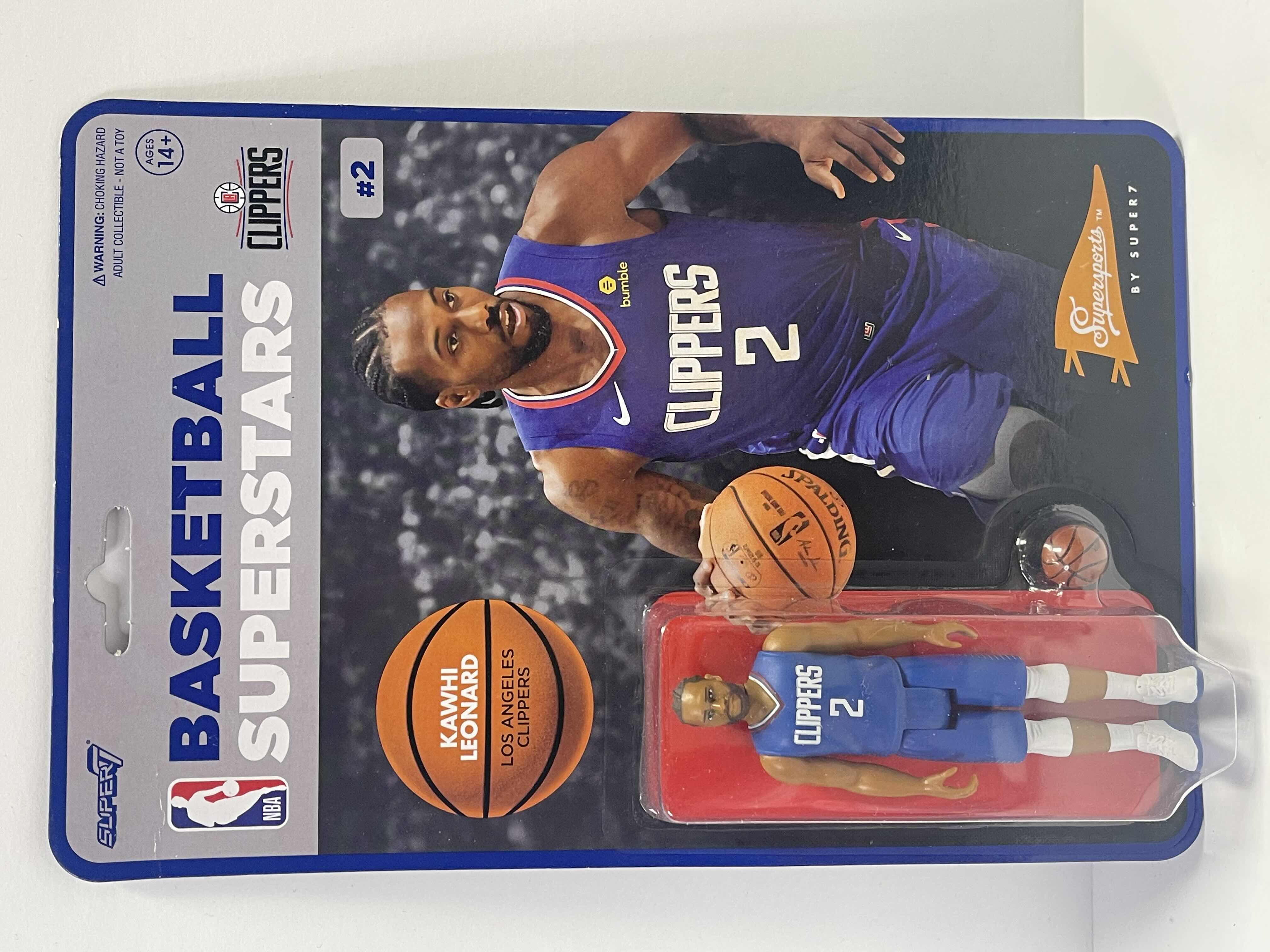 Photo 1 of NIB NBA LA CLIPPERS “KAWHI LEONARD” SUPER 7 ACTION FIGURE - RETAIL PRICE $21.00