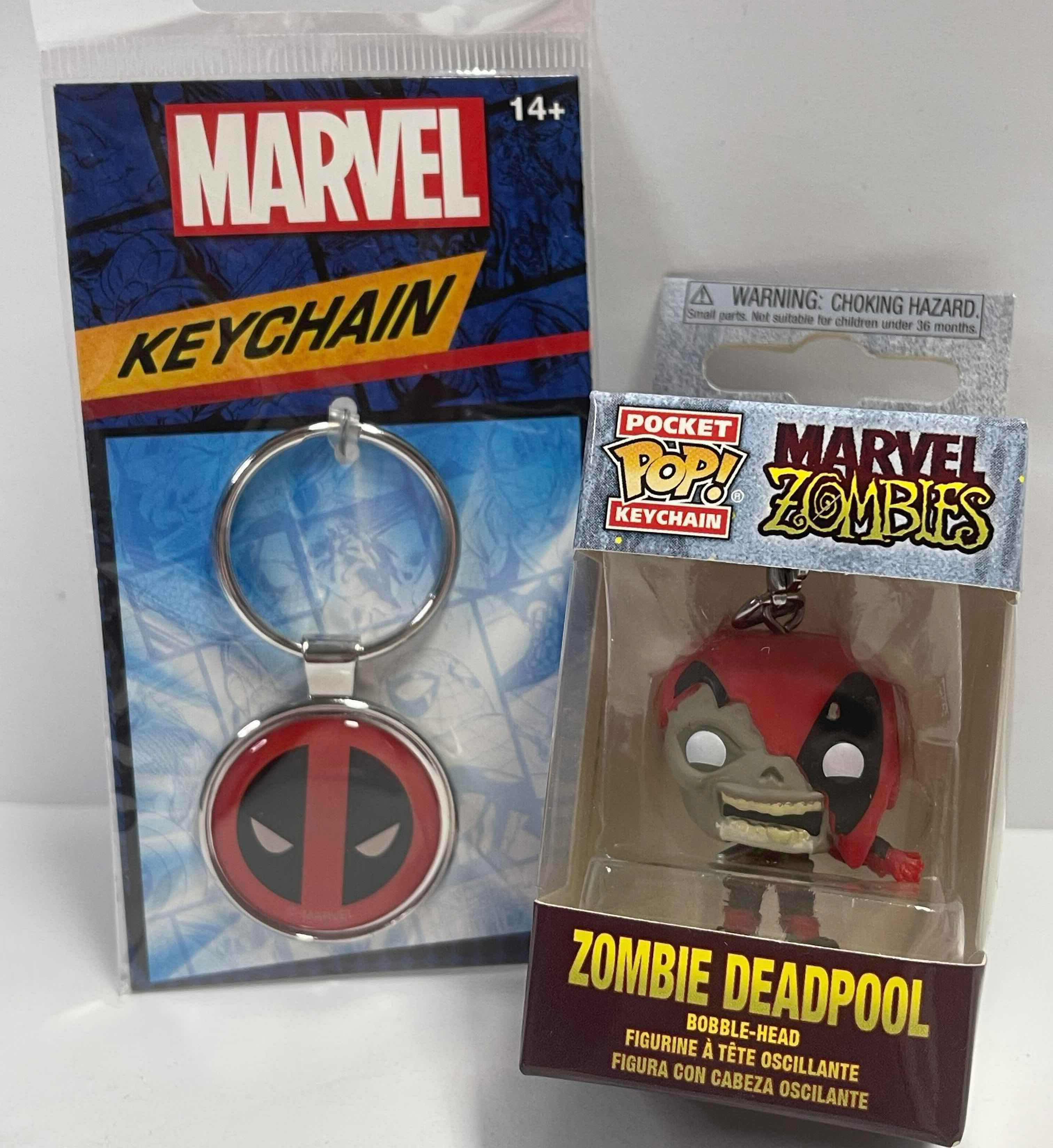 Photo 1 of NIB POCKET POP! KEYCHAIN “MARVEL ZOMBIES” DEADPOOL & MARVEL SHEILD KEYCHAIN - RETAIL PRICE $30.00