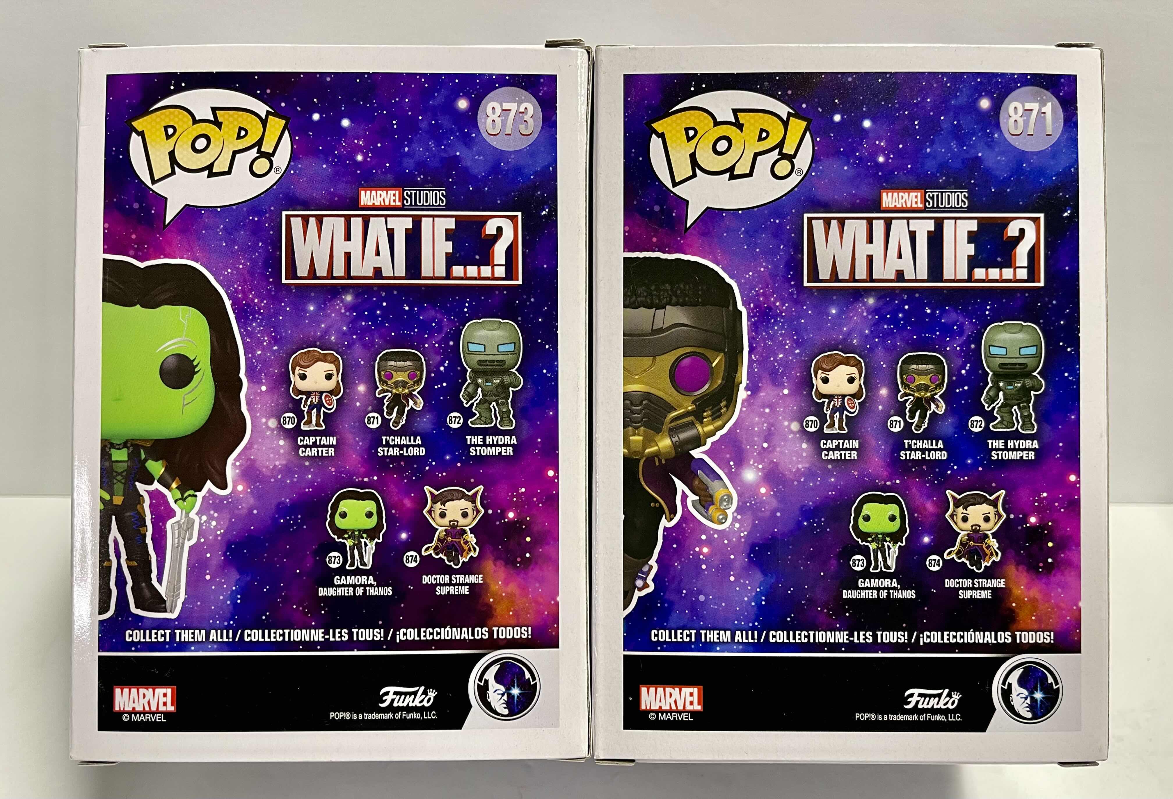 Photo 2 of NIB FUNKO POP! MARVEL SERIES WHAT IF …? “ GAMORA & T’CHALLA STAR-LORD - TOTAL RETAIL PRICE $ 33.00