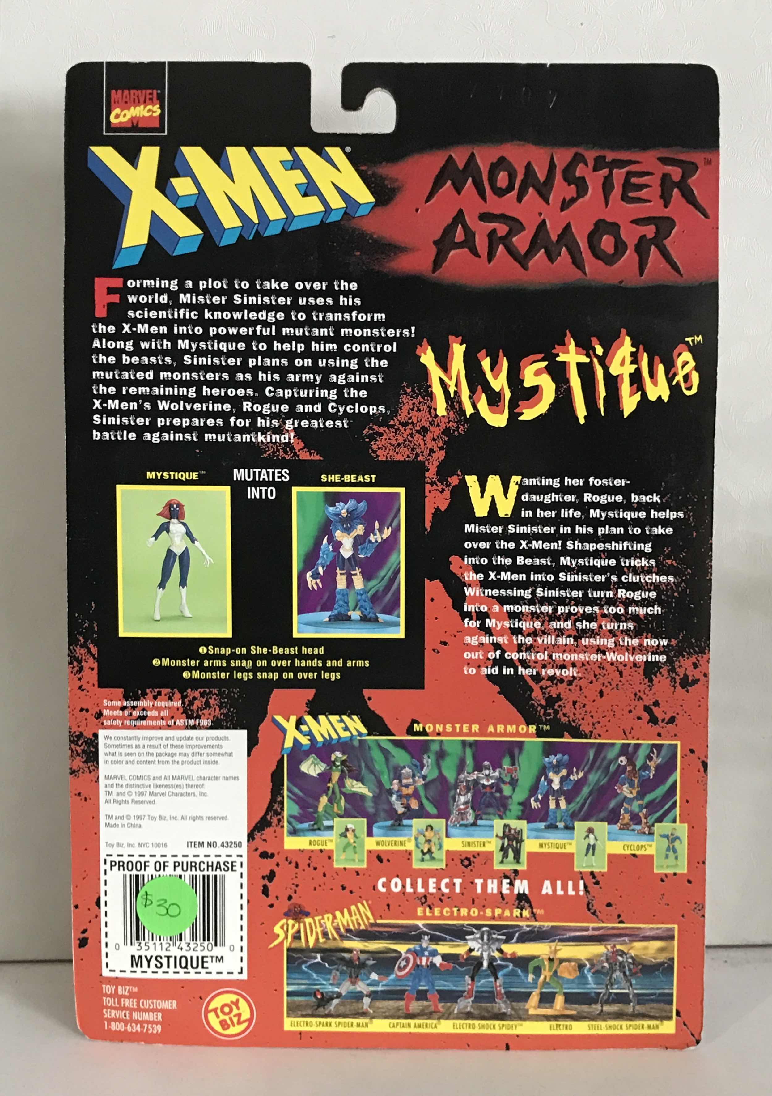 Photo 2 of NIB X-MEN MONSTER ARMOR “ MYSTIQUE” RETAIL PRICE $30.00