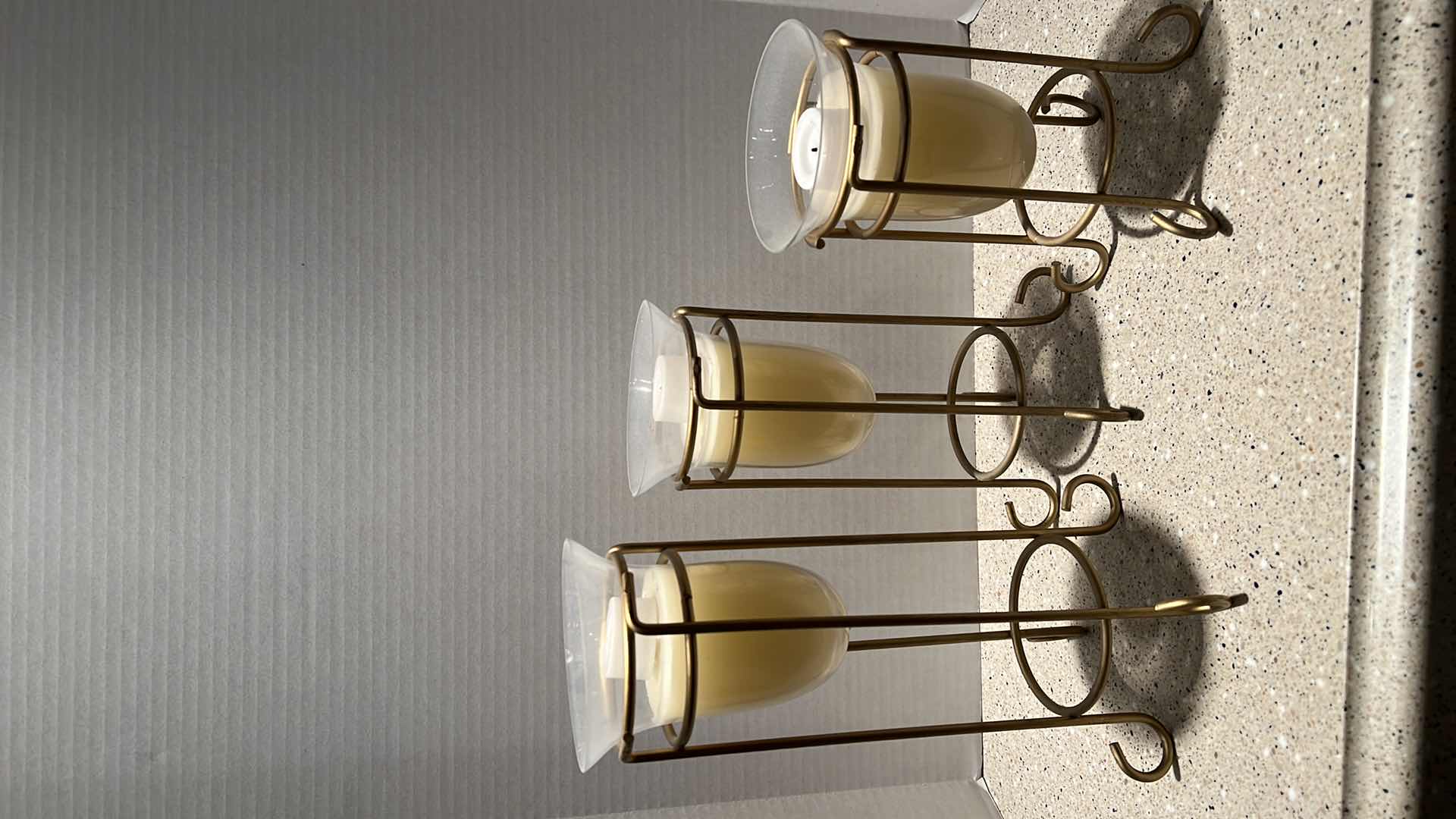 Photo 1 of 3- DECORATIVE CANDLES WITH CANDLE HOLDERS.  6”-10”H