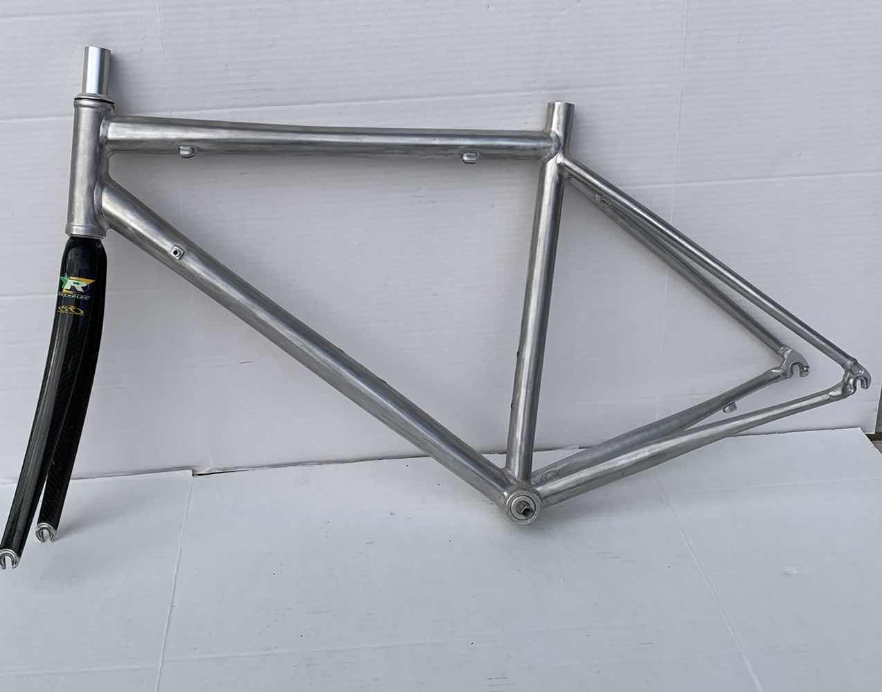 Photo 4 of REYNOLDS ALUMINUM BICYCLE FRAME WITH FORKS. 27" FRAME, BICYCLE PARTS.