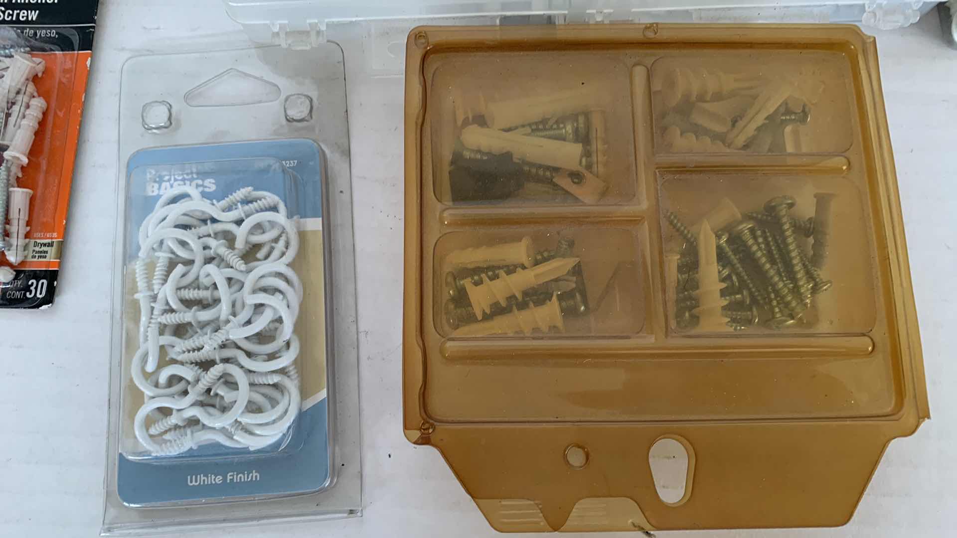 Photo 1 of ASSORTED WALL ANCHORS, HARDWARE AND HOOKS