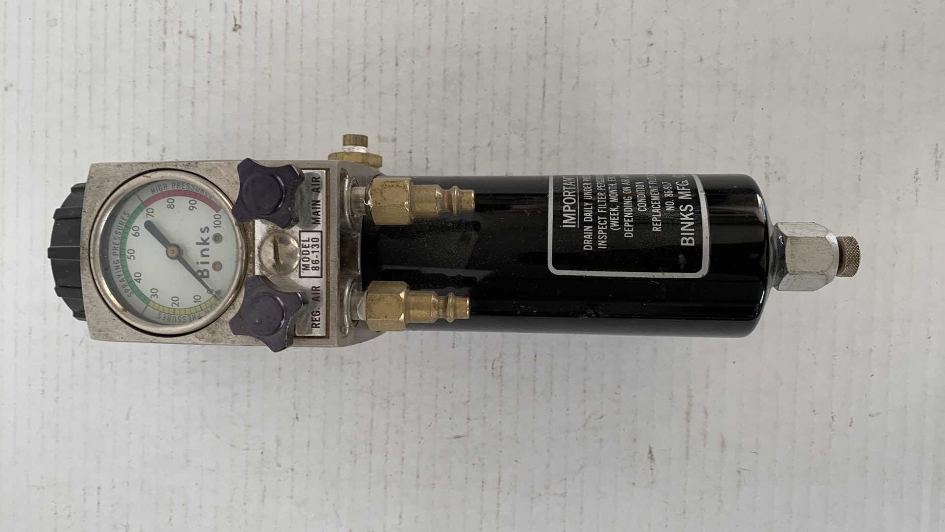 Photo 1 of BINKS COMPRESSED AIR REGULATOR MODEL 86-130