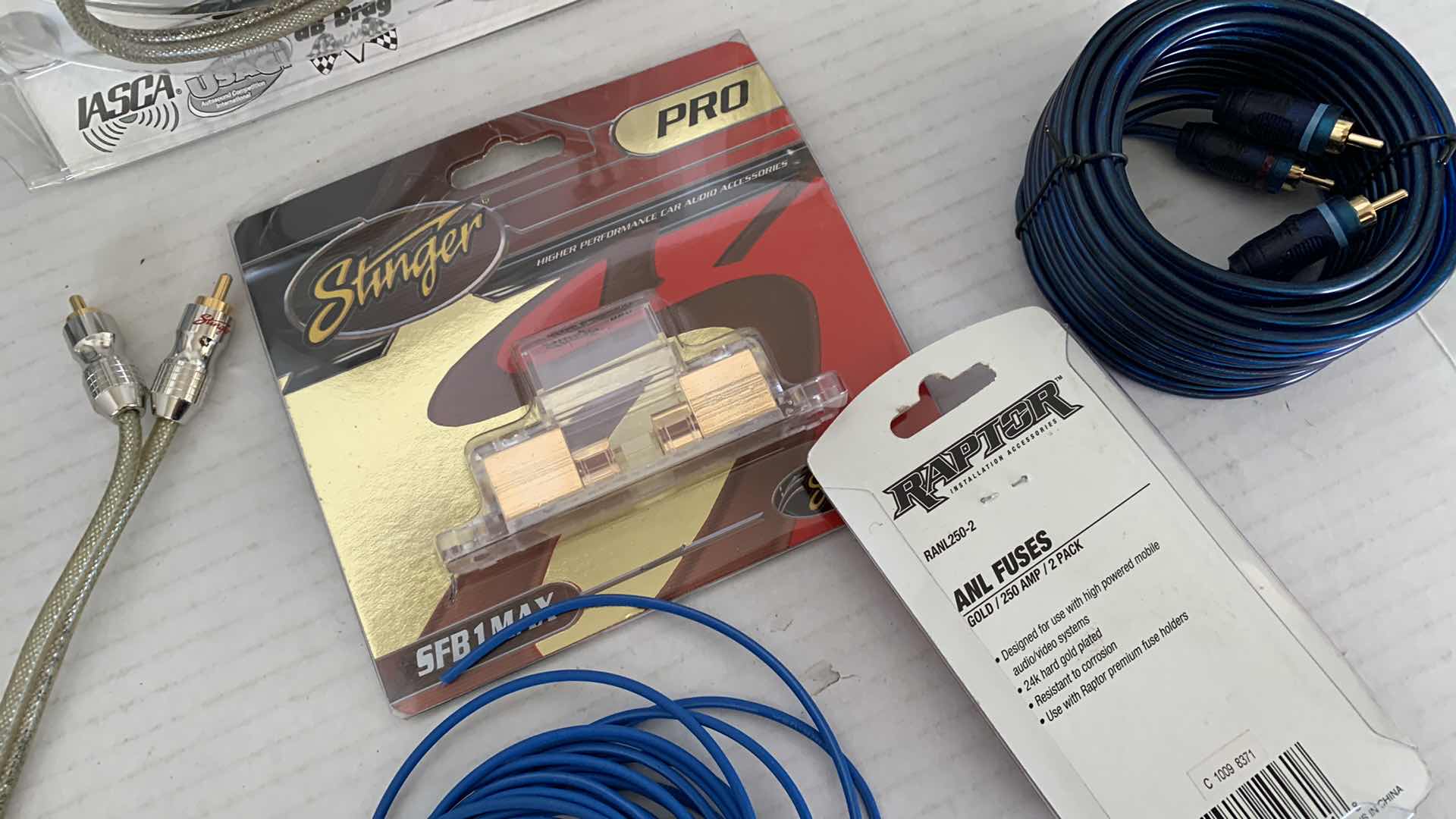 Photo 1 of 4-STINGER BULLET TWISTED PAIR SPEAKER WIRE SETS AND OTHER AUDIO ITEMS