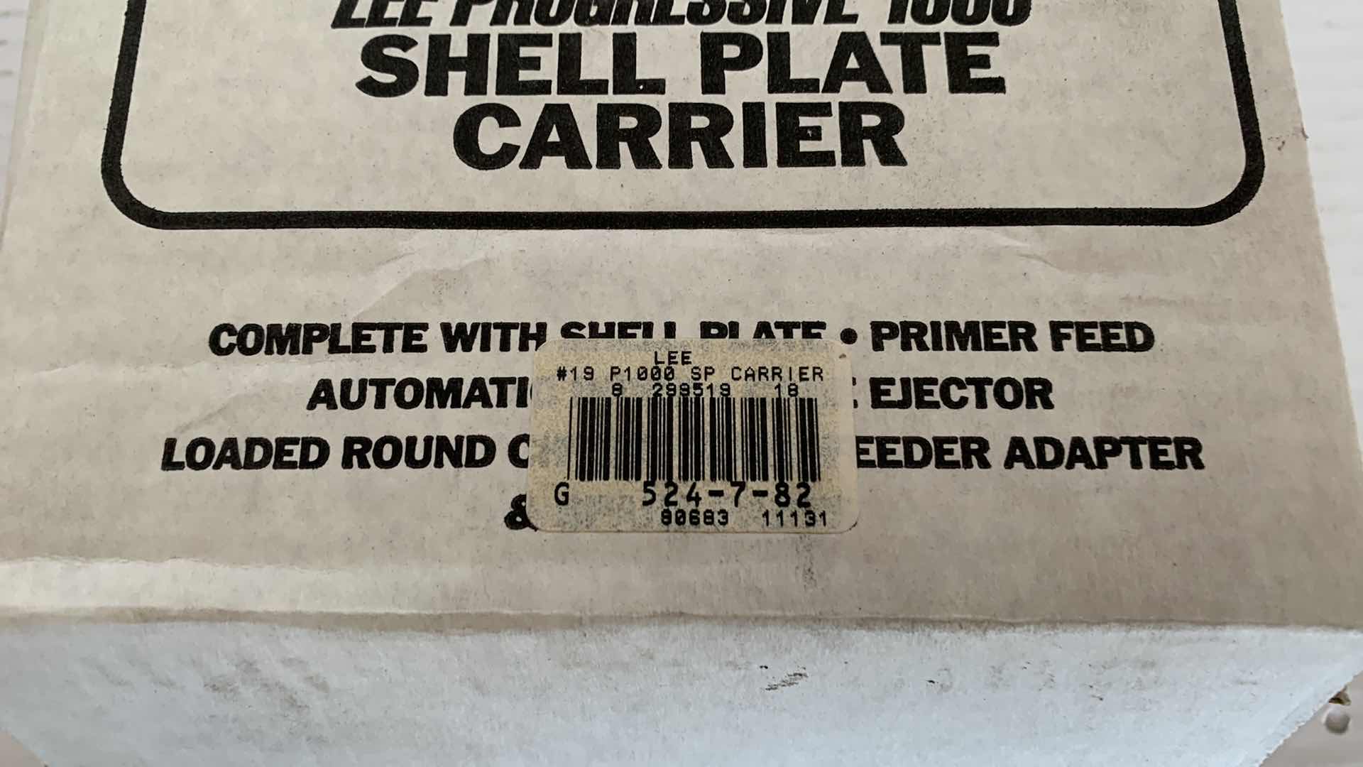 Photo 3 of LEE PROGRESSIVE 1000 SHELL PLATE CARRIER. FIREARM TOOLS. #90683-9mm 40 S&W,38 SUPER, 41 AE. INCLUDES CASE SENSOR.Includes carrier, shell plate, Auto Prime, case ejector, auto index and spare parts.